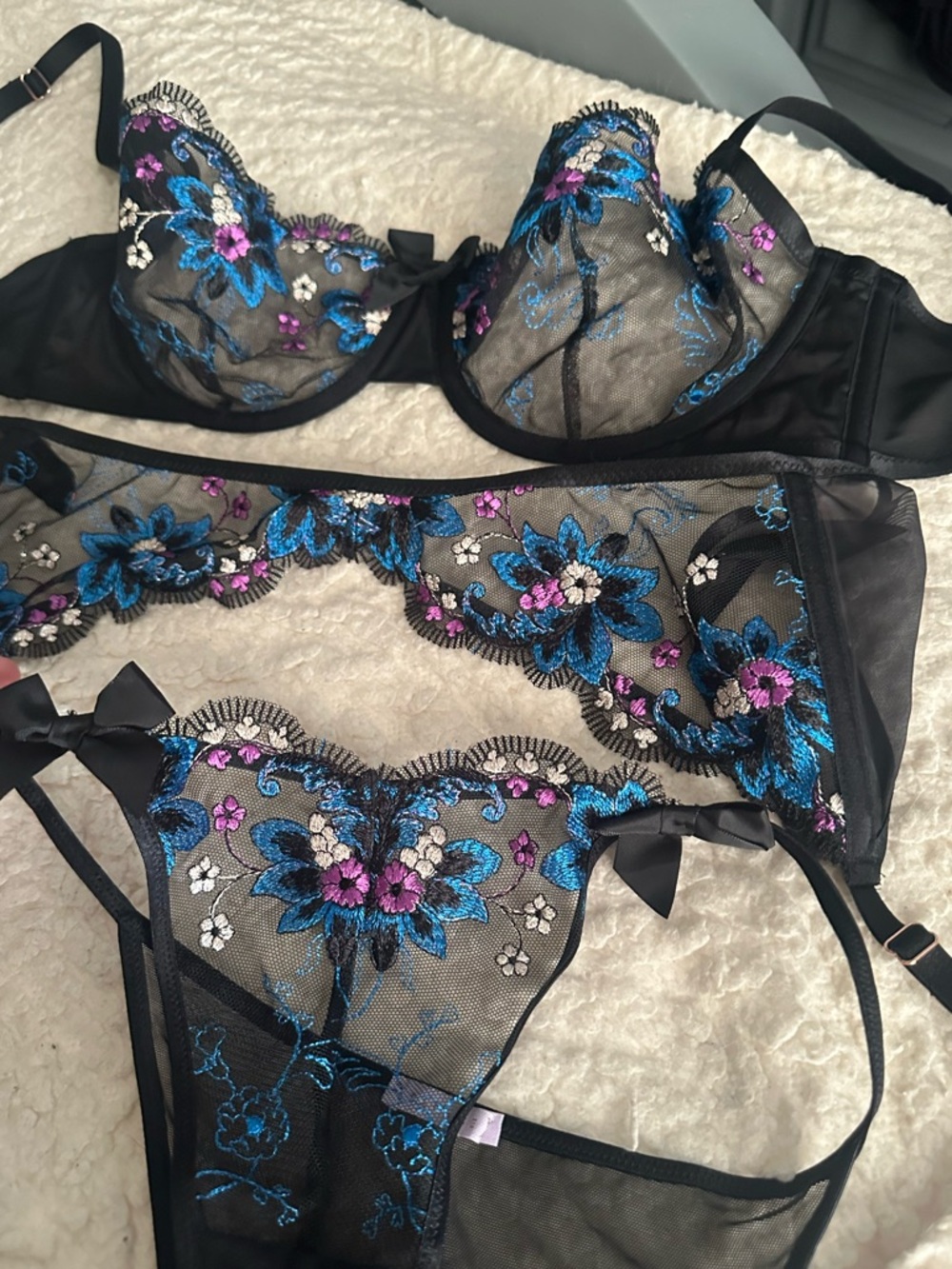 SavageXFenty Floral Embroidered Lingerie Set